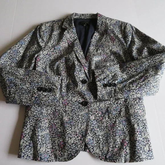 🎉HP🎉Talbots Lined Floral Cotton Blazer - Size 10 - Great for Spring/Summer - EUC - Picture 7 of 13
